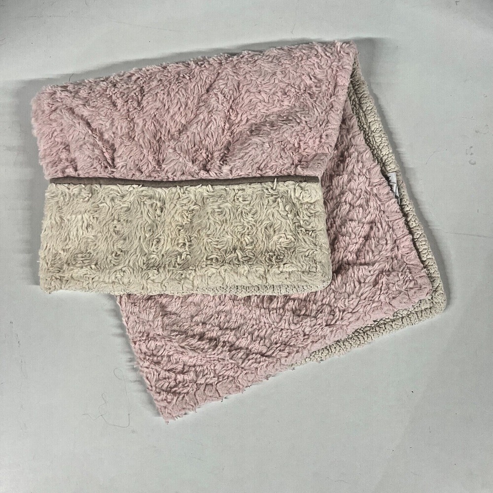 Kyle & Deena Pink‎ Plush Cream Sherpa Lovey Security Baby Blanket
